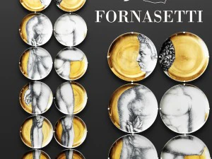 decora&ccedil;&atilde;o de parede dos pratos fornasetti Modelo 3D