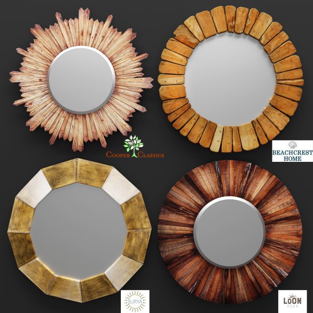 mirror set 3D Модель .c4d .max .obj .3ds .fbx .stl .blend 