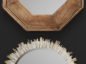 wooden mirror set 3d 3D-Modell