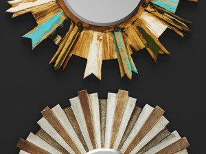 wooden mirror set 3d 3D-Modell