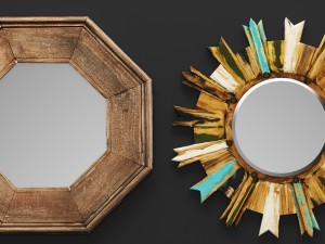 wooden mirror set 3d 3D-Modell