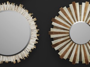 wooden mirror set 3d 3D-Modell