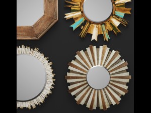 wooden mirror set 3d 3D-Modell