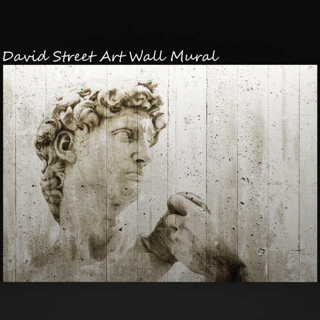 david street art wall mural 3D Model .c4d .max .obj .3ds .fbx .stl .blend 