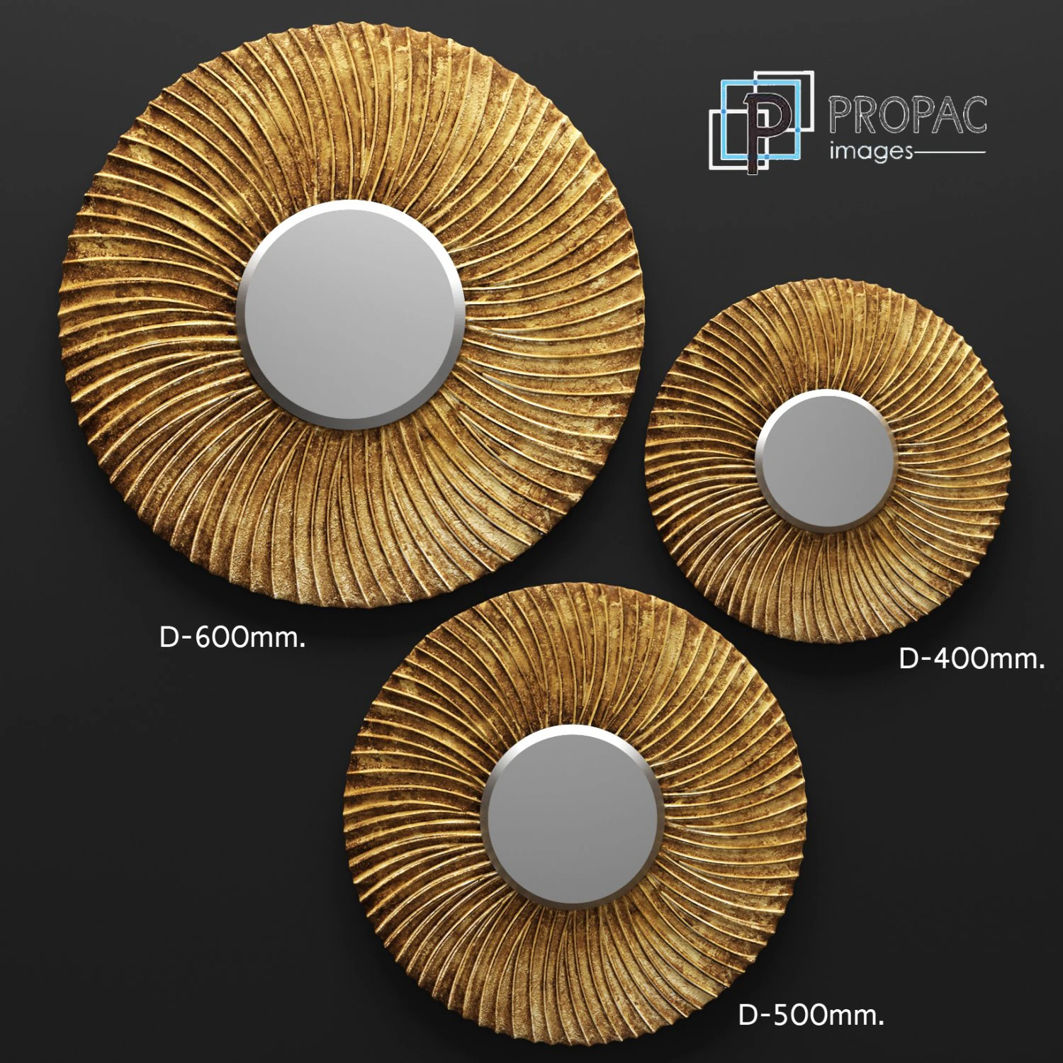 piece swirl mirror set 3D Model .c4d .max .obj .3ds .fbx .stl .blend 