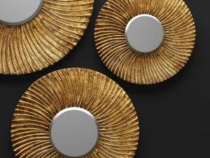 piece swirl mirror set 3D Model