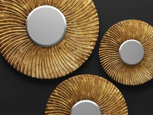 piece swirl mirror set 3D Model