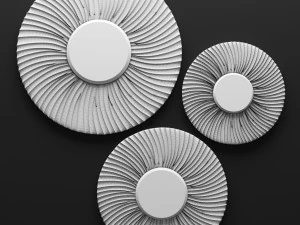 piece swirl mirror set 3D Model