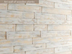 parete artistica di assi di legno 3d Modello 3D