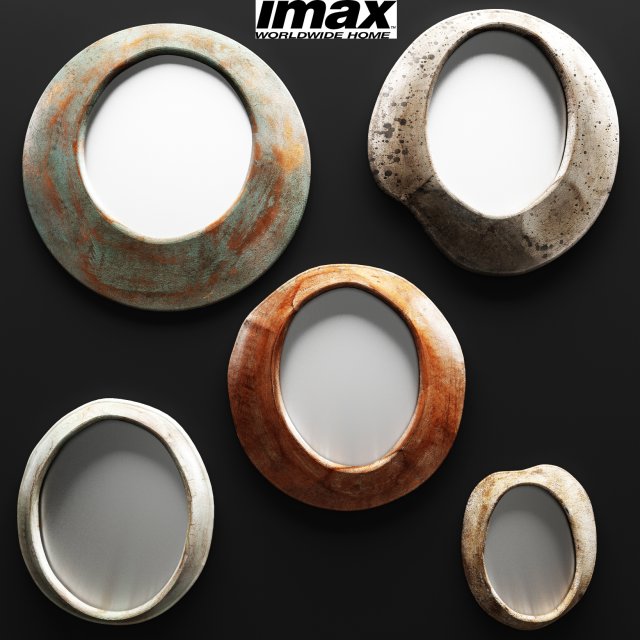 5 piece alexa abstract mirror set by imax Modelo 3D .c4d .max .obj .3ds .fbx .stl .blend 
