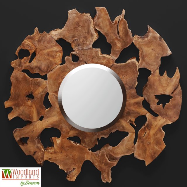 decorative wall mirror by woodland 3D Модель .c4d .max .obj .3ds .fbx .stl .blend 