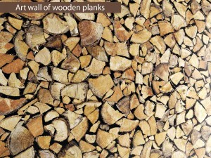 art wall of wooden planks 3d 3D Model