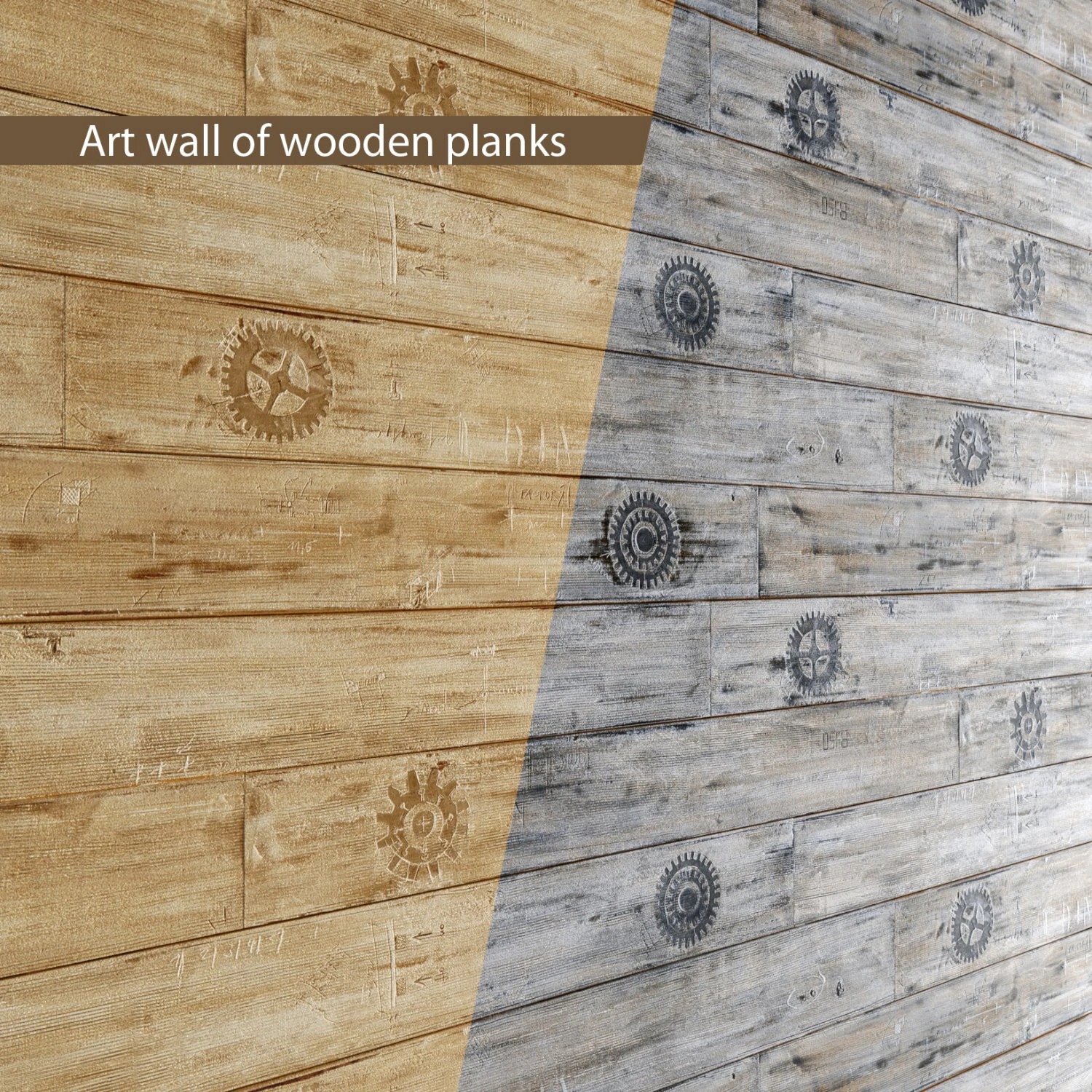 art wall of wooden planks 3d 3D Model .c4d .max .obj .3ds .fbx .stl .blend 