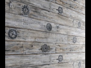 art wall of wooden planks 3d 3D Model