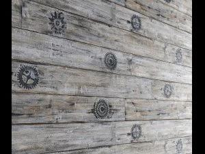 art wall of wooden planks 3d 3D Model