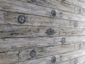 art wall of wooden planks 3d 3D Model