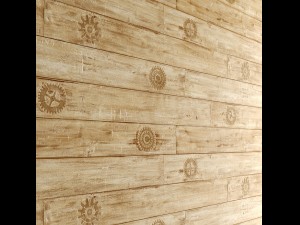 art wall of wooden planks 3d 3D Model