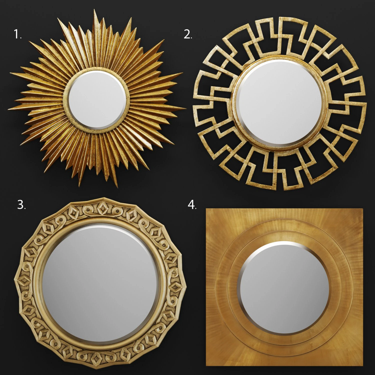 set mirrors 3D Model .c4d .max .obj .3ds .fbx .stl .blend 
