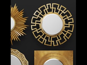 set mirrors Modelo 3D