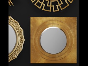 set mirrors Modelo 3D