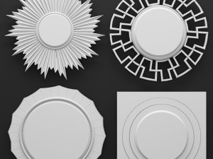 set mirrors Modelo 3D