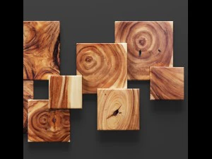 square standout wall art set of 8 3D Model