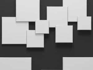 square standout wall art set of 8 3D Model