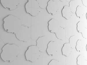 art wall of wooden rings 3D Model