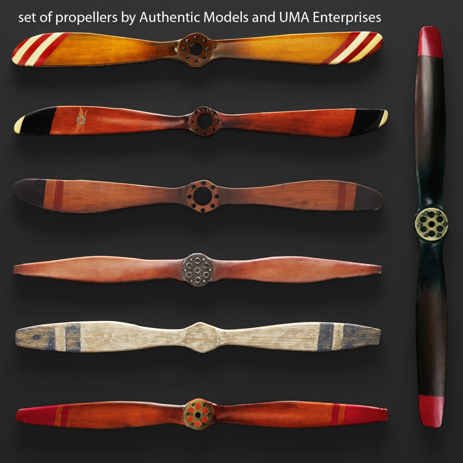 set propeller by authentic models and uma enterpri 3D Model .c4d .max .obj .3ds .fbx .stl .blend 