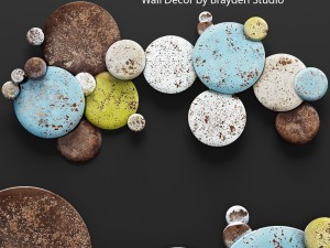 mclean earth tone circles wall decor 3D Model