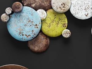 mclean earth tone circles wall decor Modèle 3D