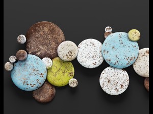 mclean earth tone circles wall decor Modèle 3D