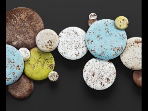 mclean earth tone circles wall decor Modèle 3D