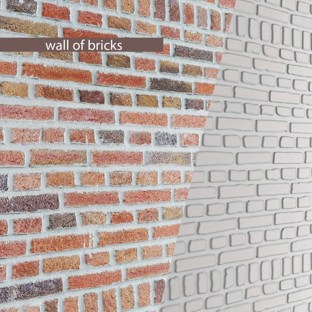 bricks wall 3d 3D Model .c4d .max .obj .3ds .fbx .stl .blend 