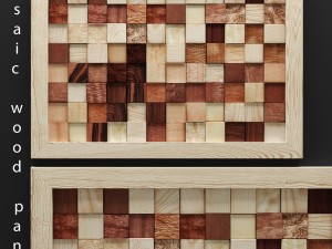 mosaic wood panel 3d 3D Model