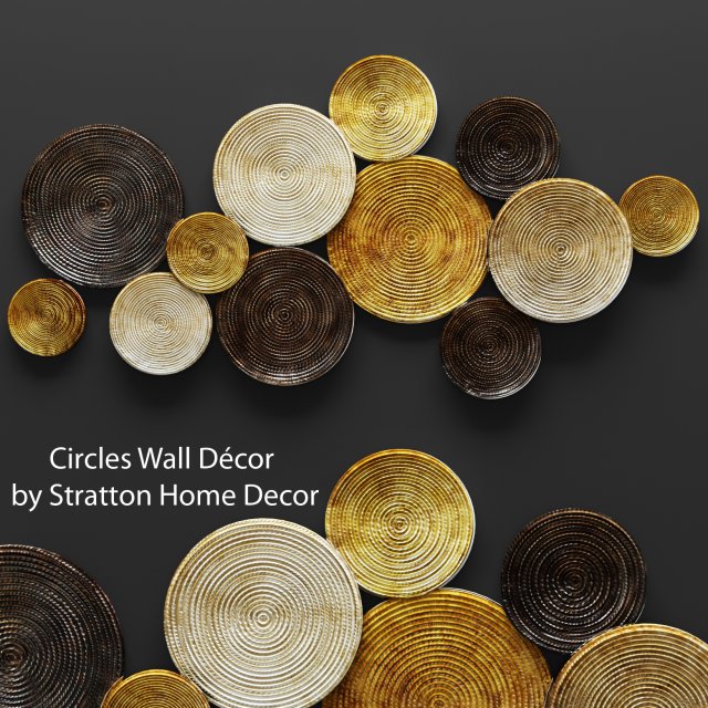 circles wall decor Modello 3D .c4d .max .obj .3ds .fbx .stl .blend