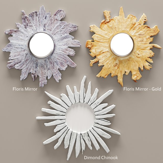set of mirrors Model 3D .c4d .max .obj .3ds .fbx .stl .blend 