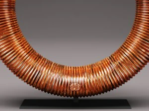 copper life bouy on stand 3D Model