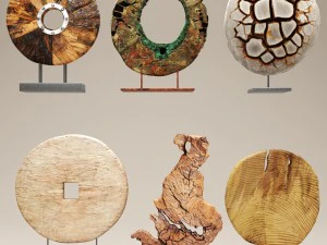 set of statues and sculptures 3D Model