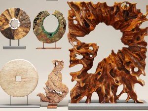 set of statues and sculptures 3D Model