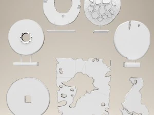 set of statues and sculptures 3D Model