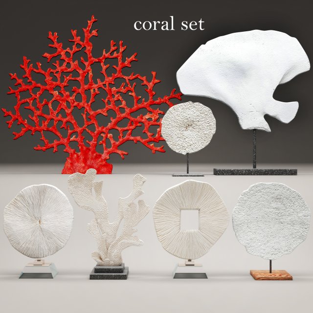coral set Modello 3D .c4d .max .obj .3ds .fbx .stl .blend 