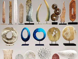 ensemble de statues et sculptures Modèle 3D