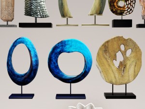 set of statues and sculptures 3D 모델