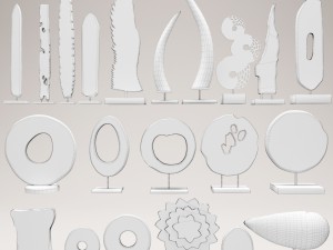 set of statues and sculptures 3D 모델