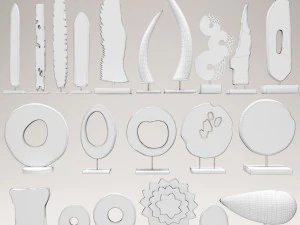 set of statues and sculptures 3D Model
