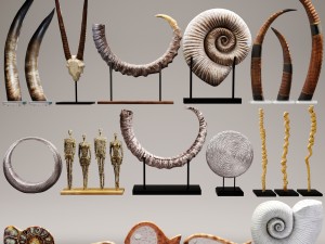 set of statues and sculptures 3D Model