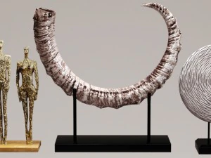 set of statues and sculptures 3D Model