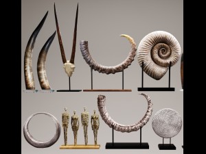 set of statues and sculptures Modelo 3D