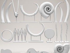 set of statues and sculptures Modelo 3D